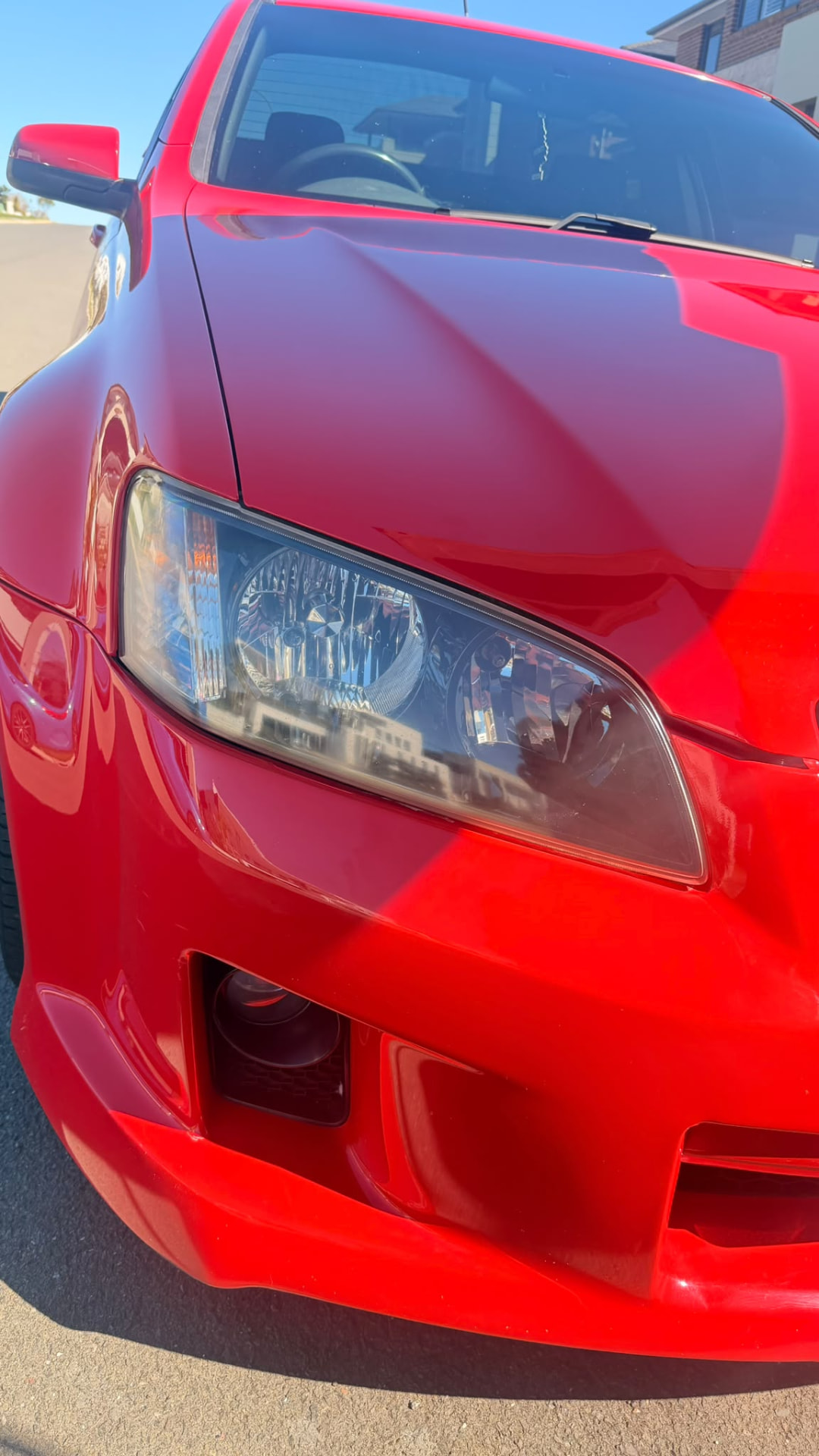 Clear headlight after restoration